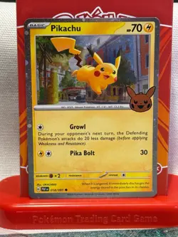 Pikachu - (Cosmos Holo) Rare Trick or Trade BOOster 2024 18/91 Pokemon TCG - Image 1
