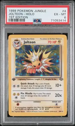 1999 Pokemon Jolteon Jungle Holo #4 1st Edition PSA 6 - Image 1