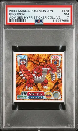 2003 AMADA POKEMON JAPANESE ADVANCED GENERATION #170 GROUDON PSA 7 - Image 1
