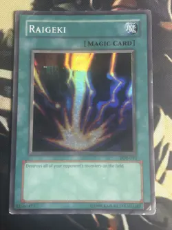 Yugioh: Raigeki - LOB-053 - Super Rare - Unlimited - HP/Damaged - Image 1
