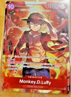 ONE PIECE ENGLISH CARD HOLO GAME CARTE Monkey.D.Luffy ST10-006 ALT EN MINT - Image 1