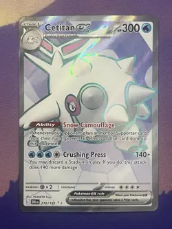 Pokemon TCG Cetitan EX Full Art Ultra Rare Holo Card 210/182 Destined Rivals - Image 1