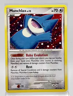 Munchlax 69/111 Pokemon Card 2009 Rising Rivals LP - Image 1