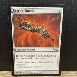 MTG - Krark's Thumb - Mirrodin - Rare - NM- Magic the Gathering Free Ship - Image 1