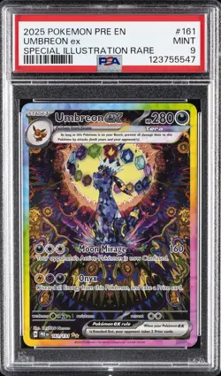 2025 POKEMON PRE EN-PRISMATIC EVOLUTIONS #161 UMBREON EX PSA 9 - Image 1