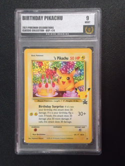 2021 POKEMON Birthday Pikachu Celebrations Classic #24 Promo GOLDEN MINT 9 - Image 1