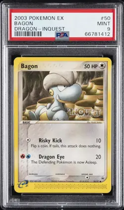2003 POKEMON EX DRAGON INQUEST #50 BAGON PSA 9 - Image 1