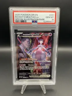 2025 POKEMON DRI EN-DESTINED RIVALS #231 TEAM ROCKET'S MEWTWO EX PSA 10 - Image 2