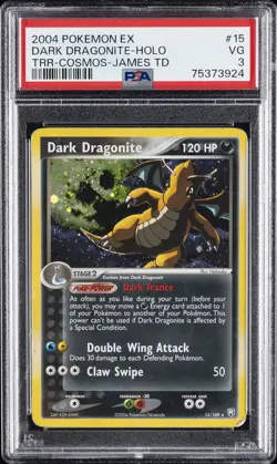 2004 POKEMON EX TEAM ROCKET RETURNS #15 DARK DRAGONITE-HOLO PSA 3 - Image 1