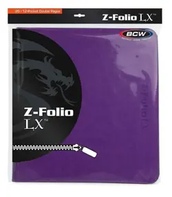 2 BCW PURPLE Trading/Gaming Card 12 Pocket Z-Folio LX Album Acid Free + 20 Pages - Image 2