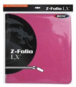 2 BCW PINK Trading/Gaming Card 12 Pocket Z-Folio LX Albums Acid Free + 20 Pages - Image 2