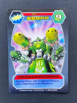 DT-57 MegaGargomon Digimon Card D-Tector Series 1 2002 Bandai - Image 1