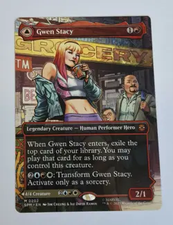 Gwen Stacy/Ghost Spider (Borderless) Non Foil Spider-Man Magic The Gathering - Image 1