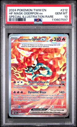 2024 POKEMON TWM EN-SPECIAL ILLUSTRATION RARE HEARTHFLAME MASK OGERPON EX PSA 10 - Image 1