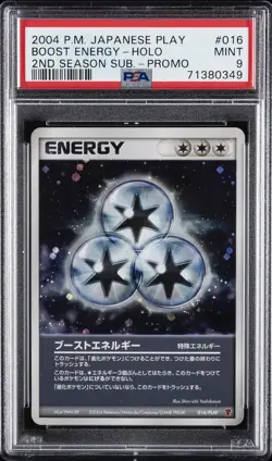 2004 POKEMON JPN PLAY PROMO 2ND SEASON SUBSCRIPTION #016 BOOST ENERGY-HOLO PSA 9 - Image 1