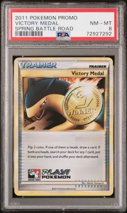 2011 POKEMON PROMO SPRING BATTLE ROAD VICTORY MEDAL PSA 8 - Image 1
