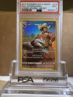 2019 POKEMON SUN & MOON COSMIC ECLIPSE SECRET #246 FULL ART/EXCADRILL PSA 9 - Image 1