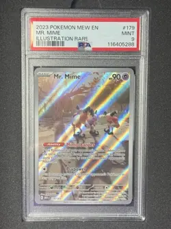 Pokemon TCG -Mr. Mime- MEW 179/165 - Illustration Rare- PSA MINT 9 - Image 1