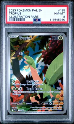 PSA 8 - 2023 Pokemon TCG PAL EN-Paldea Evolved Tropius #195 Illustration Rare - Image 1