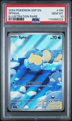2024 POKEMON SSP EN-SURGING SPARKS ILLUSTRATION RARE #199 SPHEAL PSA 10 - Image 1
