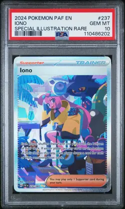 2024 POKEMON PAF EN-PALDEAN FATES SPECIAL ILLUSTRATION RARE #237 IONO PSA 10 - Image 1