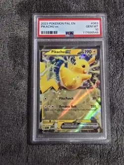 2023 Pokemon Pikachu ex 063/193 Sv02: Paldea Evolved Holo PSA 10 💎 - Image 1