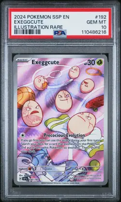 2024 POKEMON SSP EN-SURGING SPARKS ILLUSTRATION RARE #192 EXEGGCUTE PSA 10 - Image 1