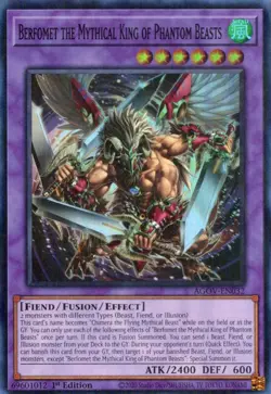 Yu-Gi-Oh! Berfomet the Mythical King of Phantom Beasts 1st. AGOV-EN032 Super LP - Image 1