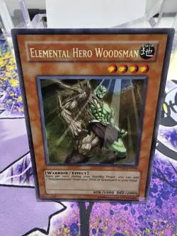 YUGIOH TCG ELEMENTAL HERO WOODSMAN PP02-EN004 SECRET UNLIMITED EDITION Lp+ - Image 1