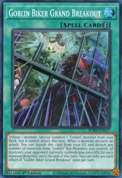 Yu-Gi-Oh! Goblin Biker Grand Breakout 1st Ed. ROTA-EN057 Super Rare NM/LP x1 - Image 1