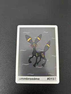 Pookiemoot Gen 2 umbreedme #0197 Umbreon Parody Card Fan Art Derpy Pokemon - Image 1