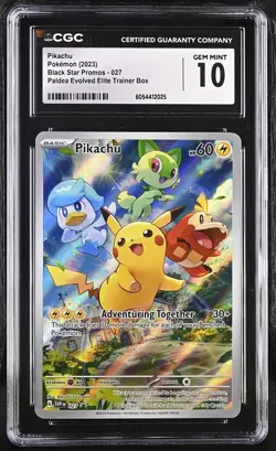 CGC GEM MINT 10 Pikachu 027 Sv: Scarlet & Violet Promo Cards Holo - Image 1