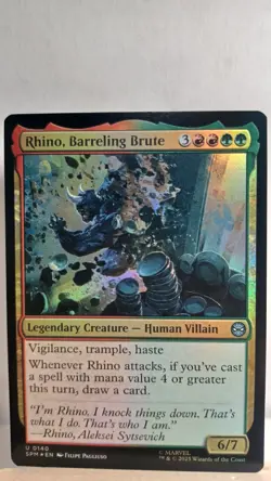 Rhino, Barreling Brute Foil Uncommon [NM] - MTG SPM - Image 1
