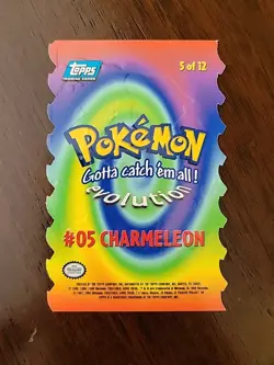 LP! Topps Pokemon the Movie Die-Cut Charmeleon #05 5 Of 12 First Print Blue Logo - Image 2