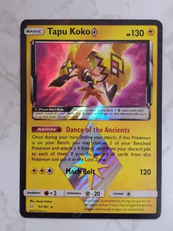 Pokemon TCG Tapu Koko Prism Star Sun & Moon - Team Up 51/181 Holo Rare, NM - Image 1