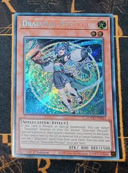 YUGIOH Dracotail Phryxul (DOOD-EN023) Secret Rare 1st Edition Near Mint - Image 1