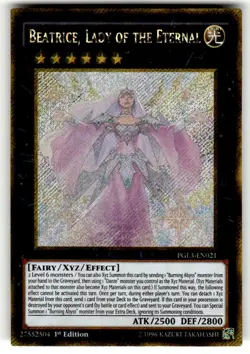Yugioh Beatrice, Lady of the Eternal PGL3-EN021 Gold Secret Rare 1st Ed NM - Image 1
