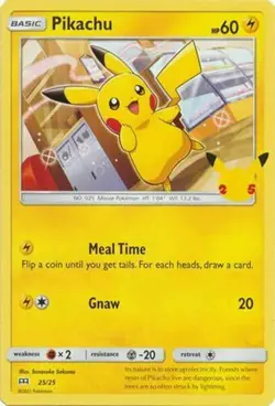 Pikachu 25/25 Non Holo McDonalds 25th Anniversary Promo Pokemon Card - Image 1
