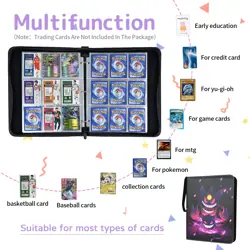 Card Binder 9-Pockets, 900 Pockets Card Holder with 50 Removable Sleeves TCG - Image 3