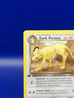 Dark Persian 42/82 1st Edition Non Holo Team Rocket Pokemon Card TCG WOTC NM - Image 4