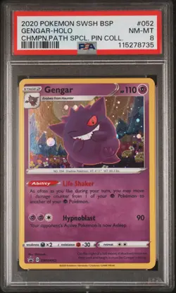 POKEMON CHAMPION'S PATH SPECIAL PIN COLL. GENGAR #SWSH052 PSA 8 NM #115278735 - Image 1