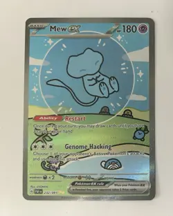 Mew EX 232/091 Special Illustration Rare Paldean Fates Pokemon “Bubble Mew” - Image 3
