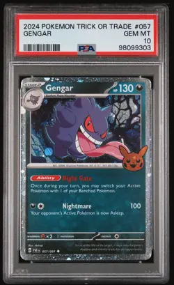 2024 POKEMON TRICK OR TRADE #057 GENGAR COSMOS HOLO PSA 10 - Image 1