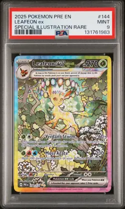 2025 POKEMON PRE EN-PRISMATIC EVOLUTIONS #144 LEAFEON EX PSA 9 - Image 1
