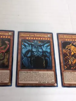 Yugioh Egyptian God Card Set Slifer Obelisk Ra Limited Ultra Rare YDK2-ENS01-03 - Image 3