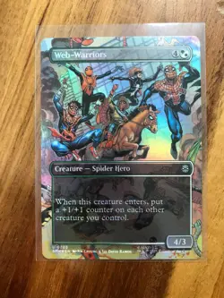 Web-Warriors (Borderless) FOIL Marvel's Spider-Man 203 NM Magic MTG - Image 1