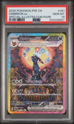 2025 POKEMON PRE EN-PRISMATIC EVOLUTIONS #161 UMBREON EX PSA 10 - Image 1