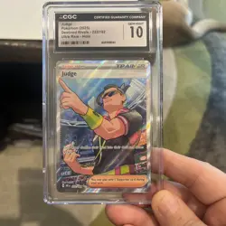 Pokemon TCG DRIen: Destined Rivals Judge 222/182 Full Art Trainer Card CGC 10 - Image 1