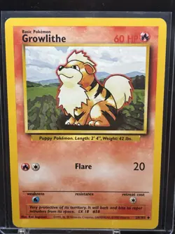 Pokemon TCG Growlithe Base Set Unlimited Uncommon Card 28/102 - Image 1