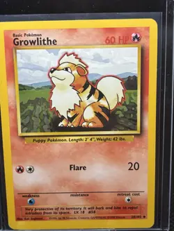 Pokemon TCG Growlithe Base Set Unlimited Uncommon Card 28/102 - Image 2